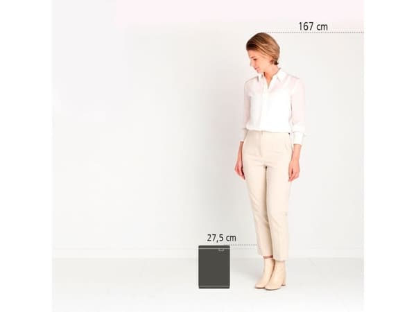 Brabantia Bo Waste Bin, 4 l, Rektangulær, Stål, Sort, Blå, Stål, Manuell