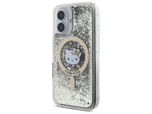 Hello Kitty Liquid Glitter Fever MagSafe-deksel til iPhone 16 - gull