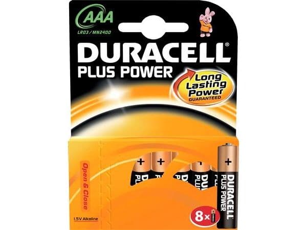 Duracell batteries - AAA - 1,5V - Plus Power -  8-Pack