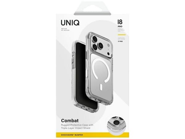 Etui UNIQ Combat do iPhone 18 Pro / 17 Pro Magclick Charging bialy