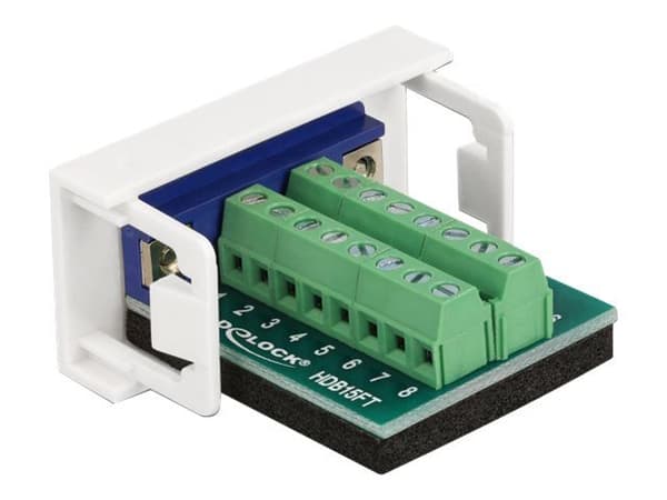 Delock - Påknipsbar mulighetsmodulfrontplate - VGA - hvit