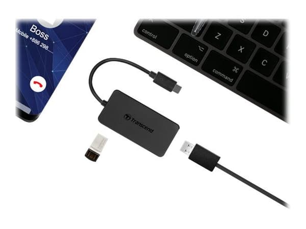 Transcend HUB2C - Hub - 4 x USB 3.1 Gen 1 - stasjonær