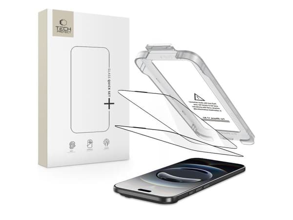 Tech-Protect herdet glass TECH-PROTECT QUICK SET+ 2-pak iPhone 17 Air black