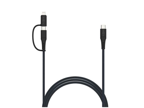 FIXED FIXDB-CCL2-GR, 2 m, USB C, USB C/Lightning, USB 2.0, 4,8 Gbit/s, Svart