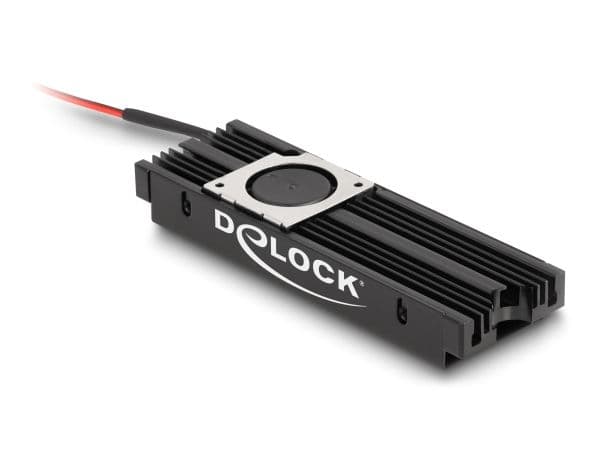 Delock kjøleribbe med vifte for M.2 SSD 2280 sort
