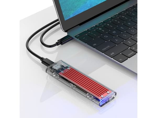 M.2 NVME USB-C 10Gbps -asematasku - punainen