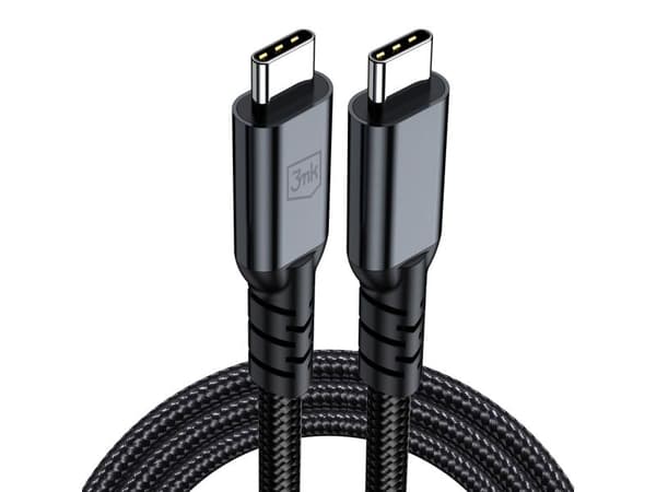 3MK USB-C - USB-C 1 m USB-kaapeli Musta (5903108682008)