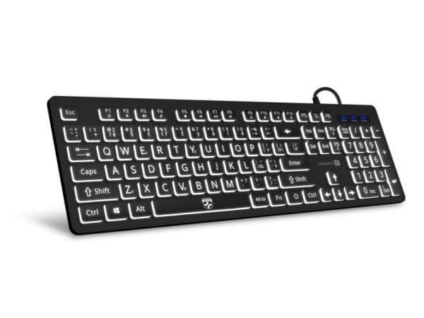 Connect IT CKB-7100-CS, Full-size (100%), Wired, USB, Membrane, LED, Black