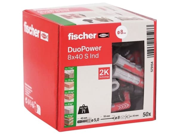 Fischer 579154 universell plugg 40 mm, 50 st