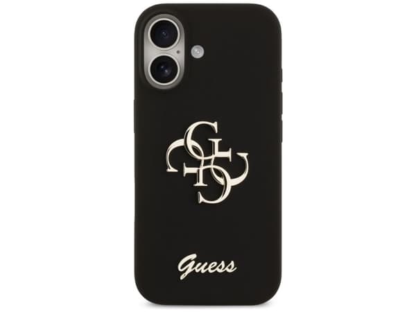 Guess silikon-etui Big 4G Script til iPhone 17 - Svart