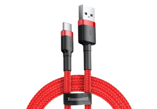 Baseus Cafule - USB-kaapeli - USB (han) til USB-C (han) - USB 2.0 - 9 V - 3 A - 0,5 m - rød