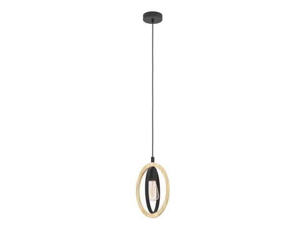 EGLO BASILDON pendellampe E27 sort/tre FSC