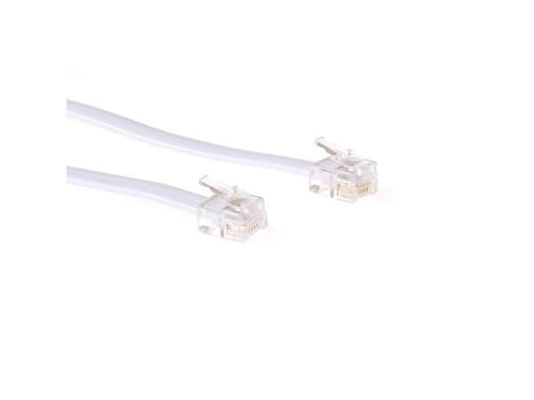 ACT White 5 meter flat telephone cable with RJ12 connectors
