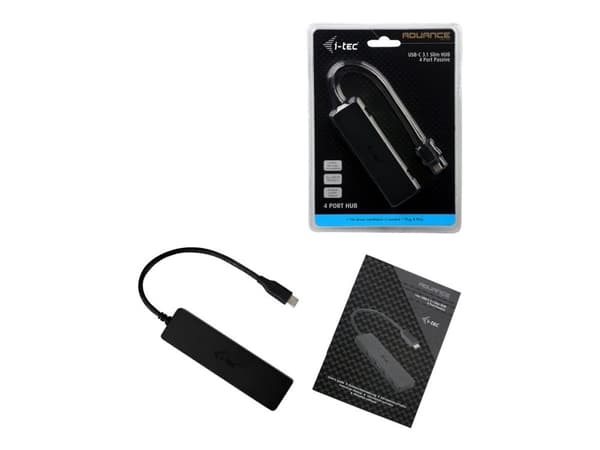 i-Tec USB-C Slim Passive Hub - Hub - 4 x SuperSpeed USB 3.0 - stasjonær