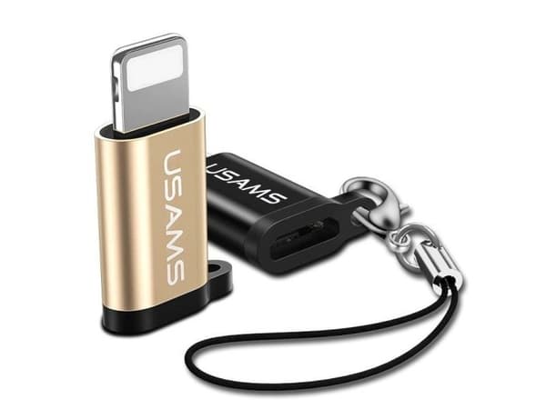 USB-sovitin Usams Lightning microUSB, kultainen (SJ152ML02)