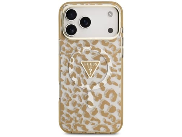 Guess Leopard Glitter MagSafe-deksel til iPhone 17 Pro Max - Brun