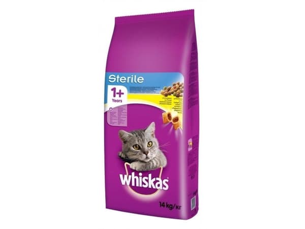 Whiskas STERILE torrfoder för vuxna katter med kyckling - 14 kg