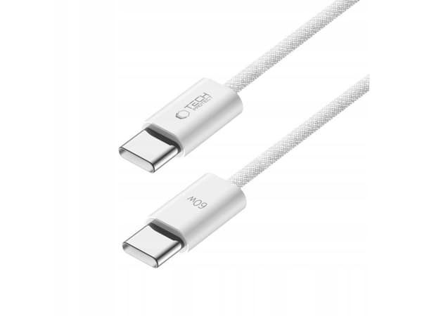 Tech-Protect UltraBoost Classic USB-C / USB-C PD-kabel 60W 3A 1m - hvit