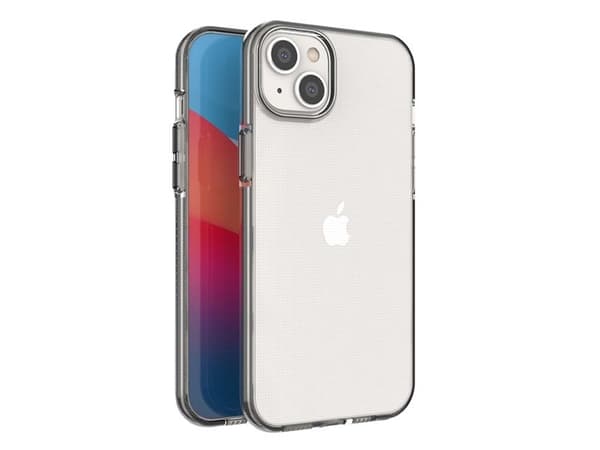 Spring Case iPhone 14 Plus silikonetui med ramme sort
