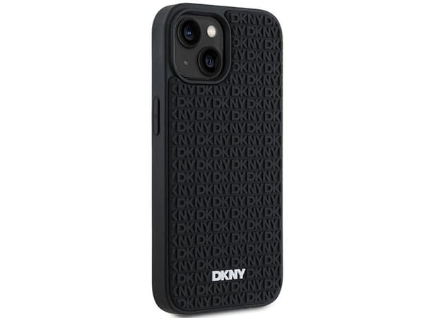 DKNY 3D Rubber Repeat Pattern case for iPhone 15/14/13 - black