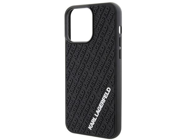 Karl Lagerfeld 3D-gummikåpa med Multi Logo till iPhone 15 Pro Max - sort