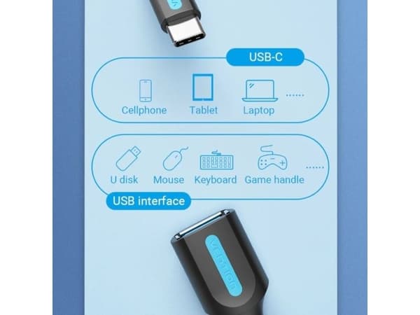 Vention USB-A till USB-C-adapter - svart (CCVBB)