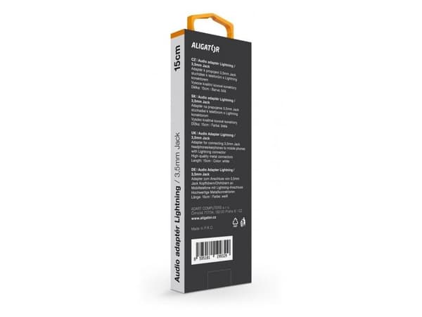 Aligator Lightning till 3,5 mm jackadapter, vit