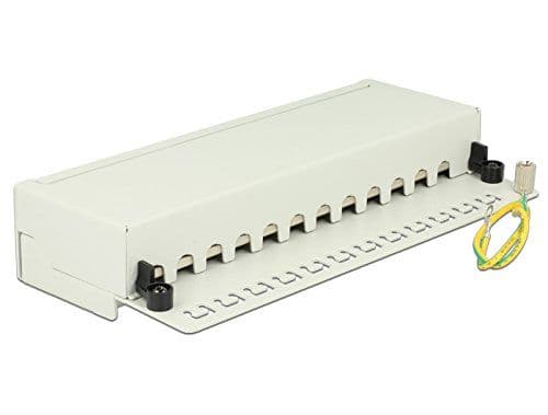 Delock - Patch-panel - CAT 6 - RJ-45 X 12 - ljusgrå, RAL 7035