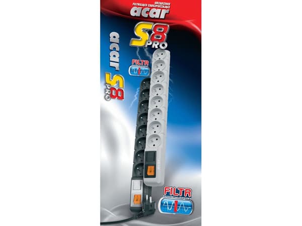 Acar S8 PRO 8-pistorasia 5 m musta (W0144)
