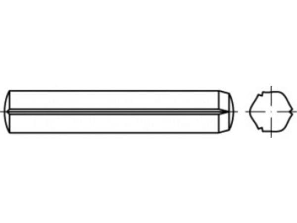 TOOLCRAFT cylindrisk stift 5 mm stål 100 st
