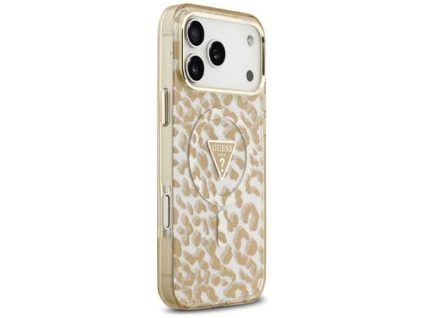 Guess Leopard Glitter MagSafe-deksel til iPhone 17 Pro Max - Brun