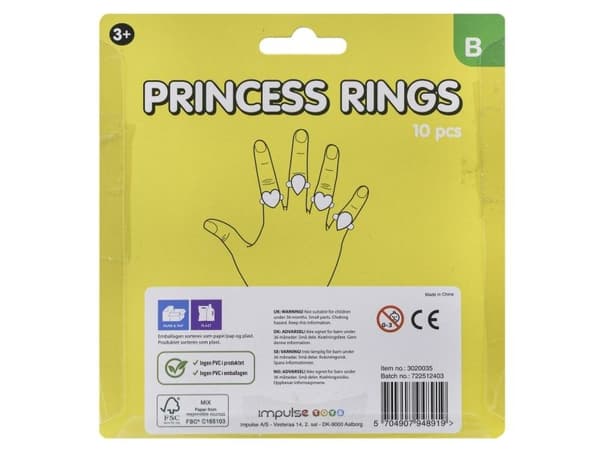 Impulse Toys Princess Rings – 10 stk
