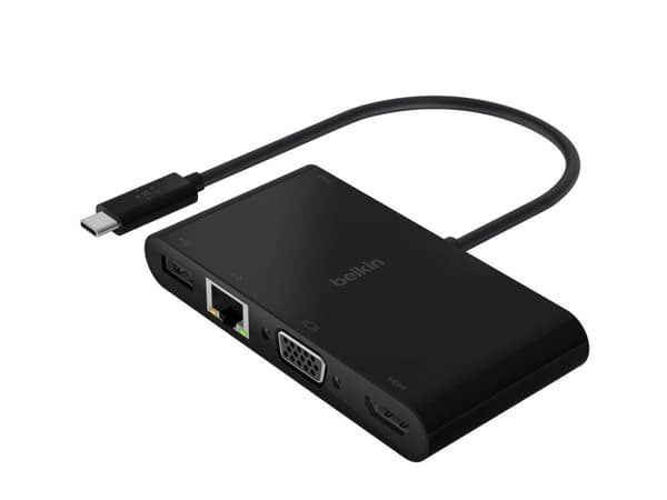 Belkin - Multimedie- og ladeadapter - USB-C - VGA, HDMI - 1GbE