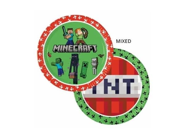 Procos Minecraft Party papptallrikar