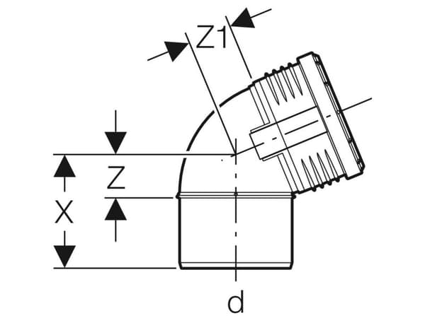 75 mm x 67,5° Böjning Silent PP Geberit