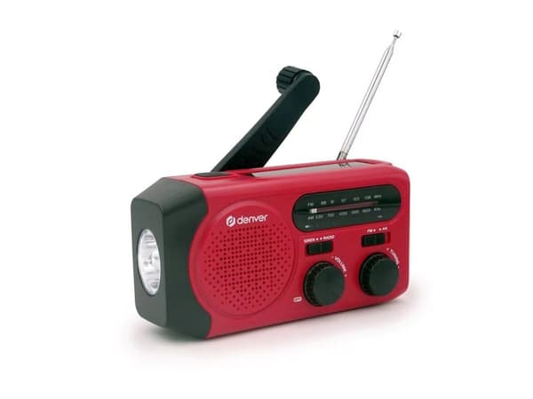 Radio med sveiv og solcellelading