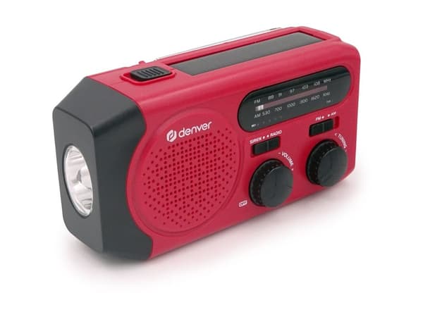 Radio med sveiv og solcellelading