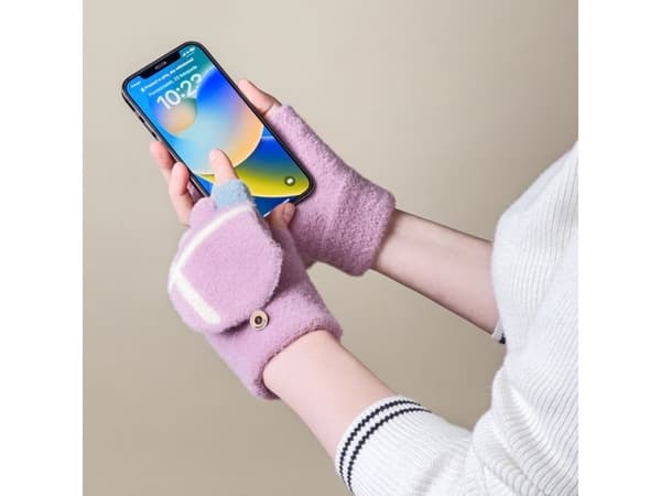 Vintertelefonhandskar för kvinnor/barn - Rosa