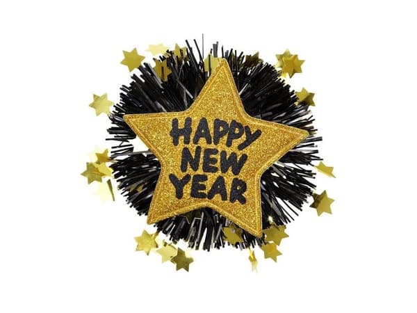 Guld Happy New Year brosch