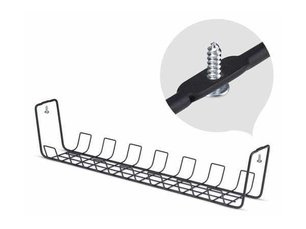 StarTech.com S1MB-DESK-CABLE-TRAY, Kabelkurv, skrivebord, stål, svart
