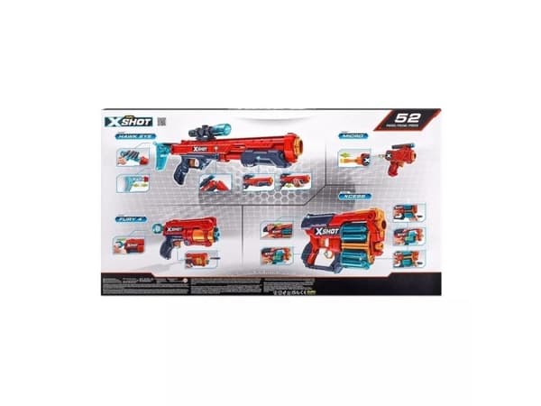 Zuru XShot Kit Launcher Excel Combo Hawk + Xcess + Fury 4 + Micro