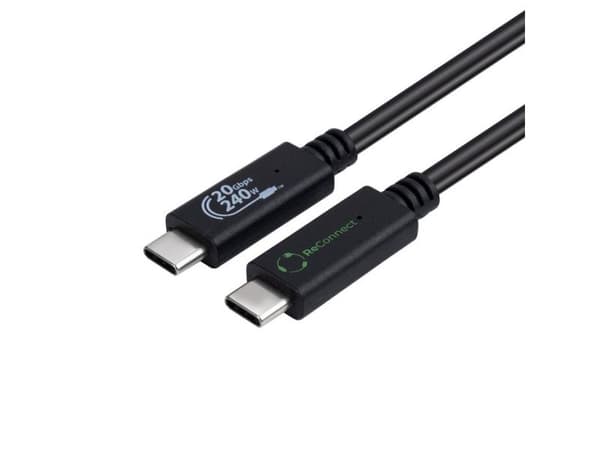 Microconnect ECO-USB3.2CC0.5, 0,5 m, USB C, USB C, USB 3.2 Gen 2x2, Sort