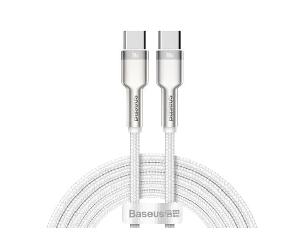 Baseus CATJK-C02, Vit, USB C, USB C, 1 m, Hanstik