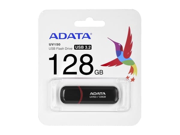 ADATA DashDrive UV150 - USB flash-enhet - 128 GB - USB 3.0 - svart