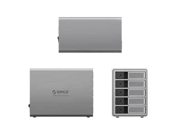 Diskkapsling Orico Thunderbolt 3 för 5 diskar 2,5"/3,5" SATA HDD/SSD - grå