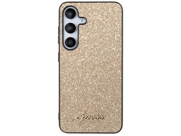 Guess Glitter Script-etuiet for Samsung Galaxy S24 - gull