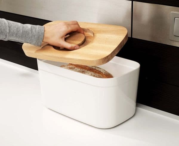 Joseph Joseph Bread Bin, Rektangulär, Vit, Bamboo, Plast, Trä, Bamboo, 180 mm
