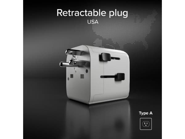 SBS Universal - EU 2xUSB-A reseadapter - vit