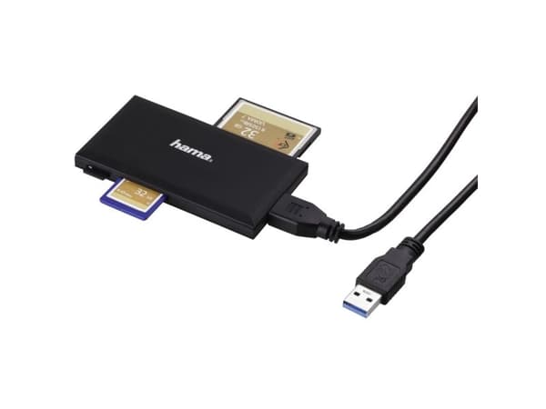Hama Multi-Card Reader - Kortleser (CF I, MS, SD, MS Duo, MS PRO Duo, microSD, SDHC, microSDHC, MS PRO-HG Duo, SDXC, microSDXC) - USB 3.0