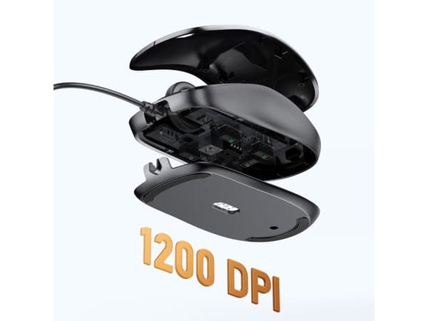 Ugreen 90789 kablet optisk mus, svart